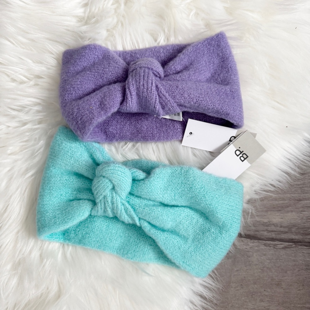 NEW BO. Cozy Purple and Blue Headbands Set of 2